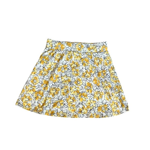 PACT Womens Skirt Organic Cotton Floral Yellow Small - Picture 1 of 4